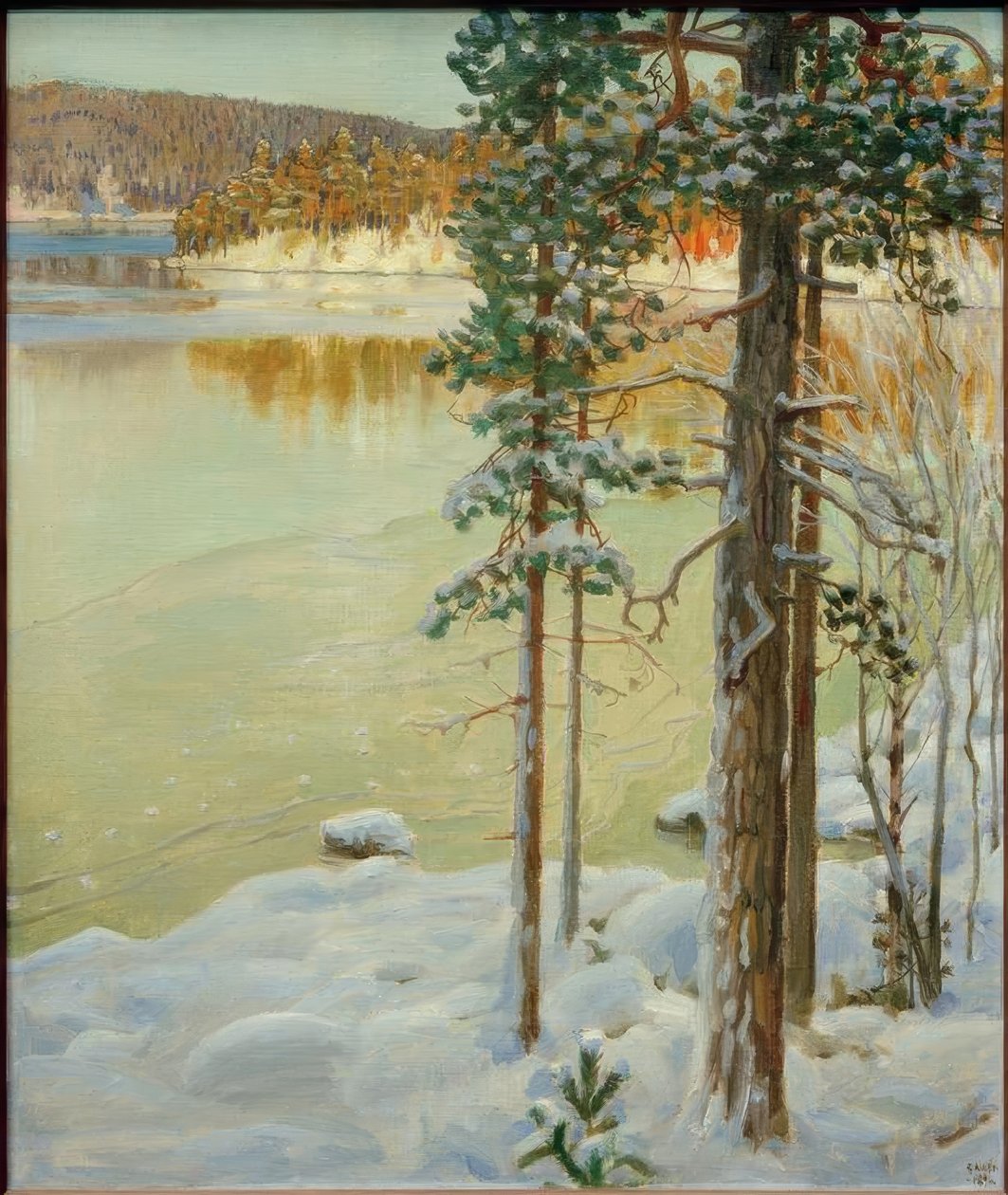Zugesfrorener See, Ruovesi de Akseli Valdemar Gallen Kallela