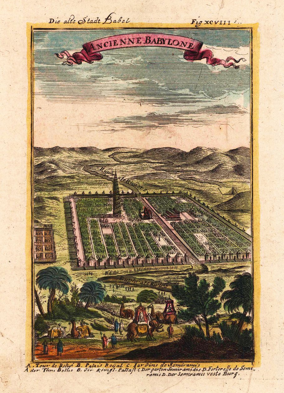 A cidade velha de Babel, 1719 de Alain Manesson Mallet