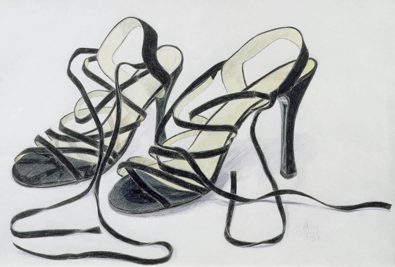 Black Strappy Shoes, 1997 (lápis colorido sobre papel) de Alan Byrne