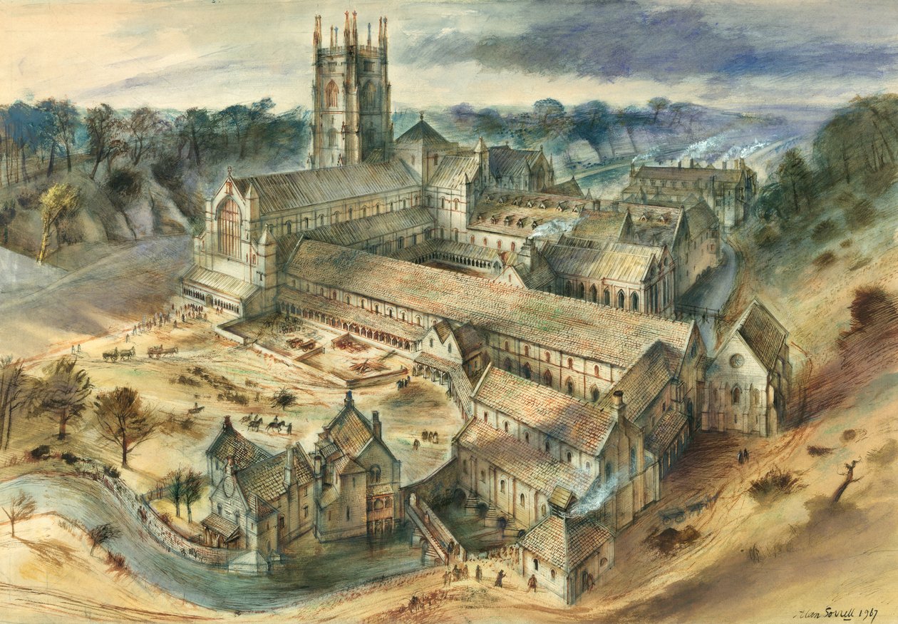 Abadia das Fontes, século XII, c1950-1970 de Alan Ernest Sorrell