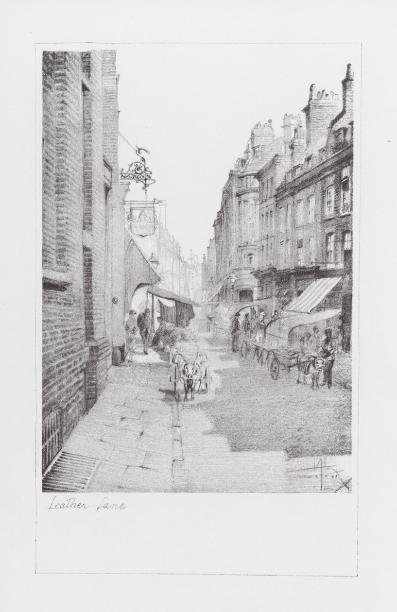Vias de Londres: Leather Lane (litografia) de Alan Stapleton