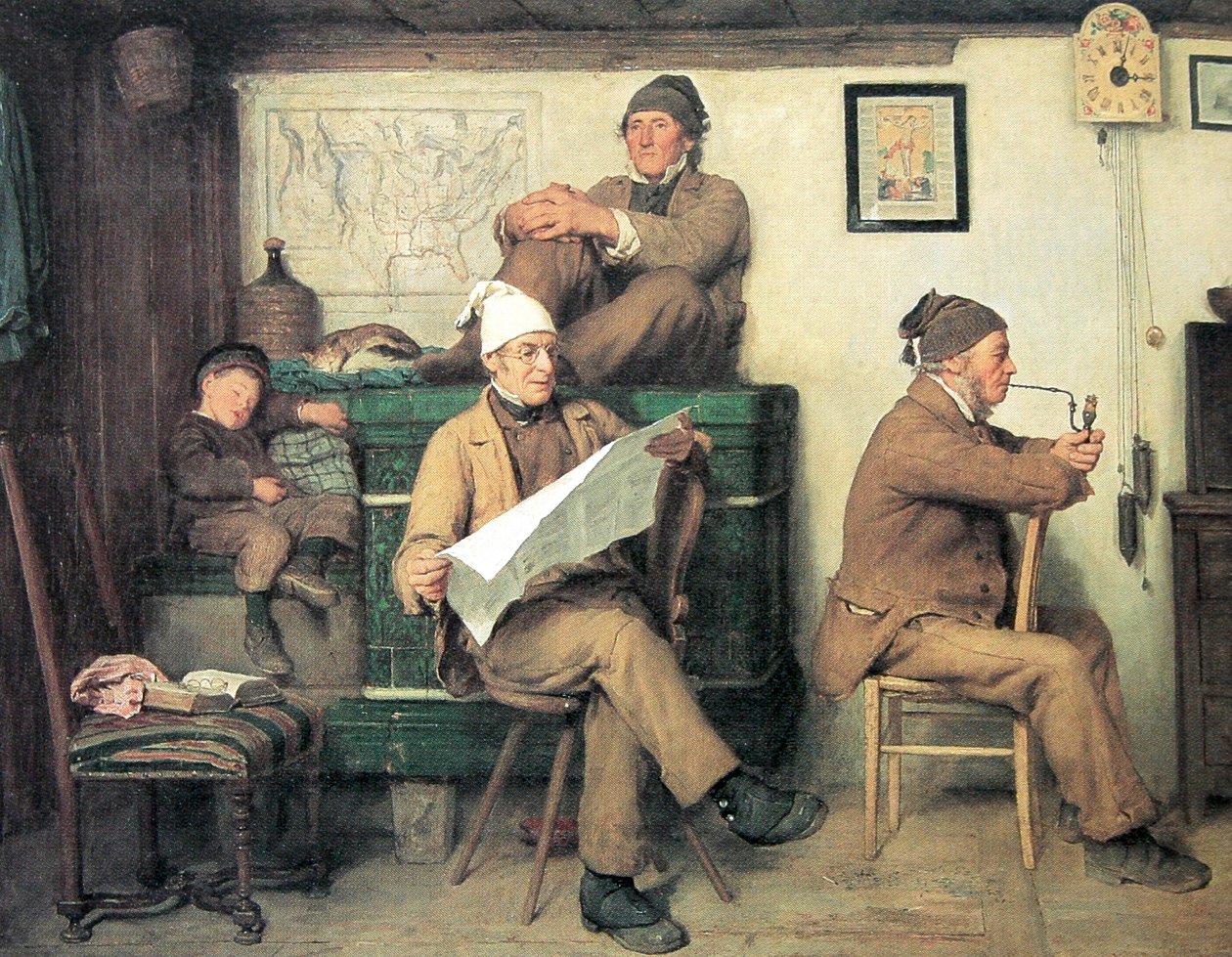 Os fazendeiros e o jornal de Albert Anker