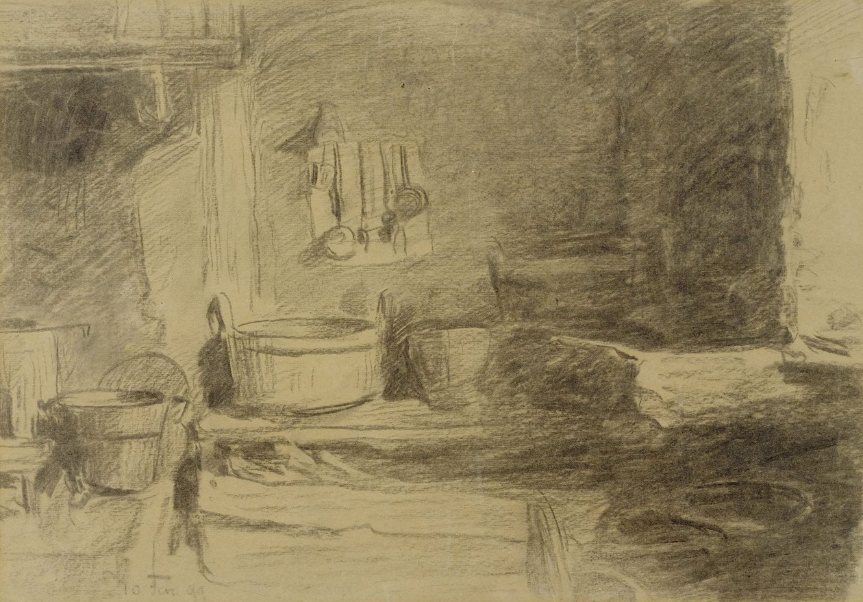 cozinha interior de Albert Anker