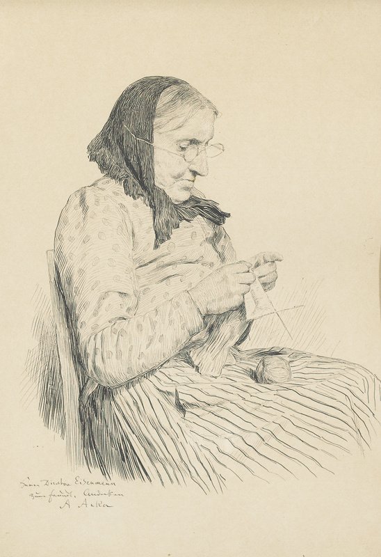 Avó de tricô de Albert Anker