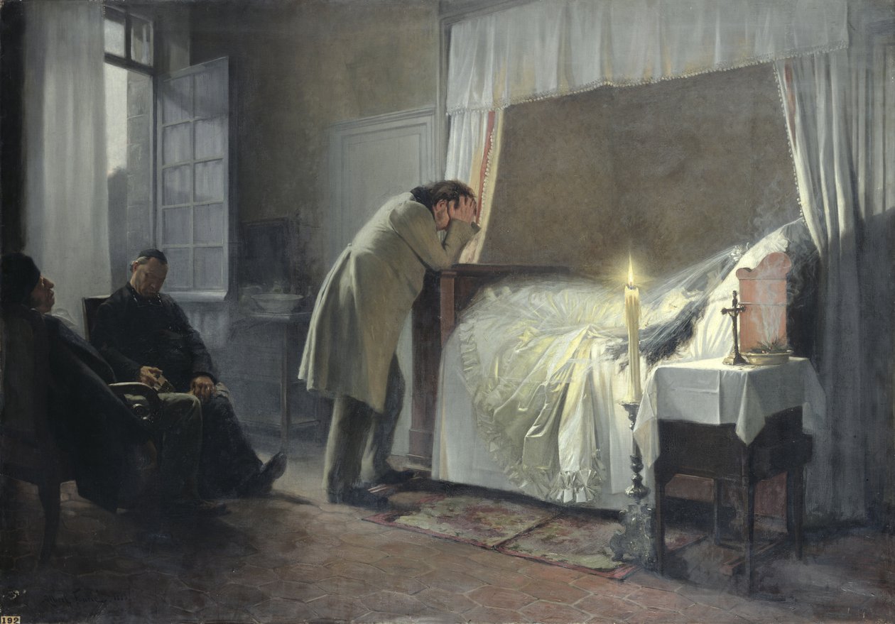 A cama da morte de Madame Bovary, antes de 1889 de Albert Auguste Fourie