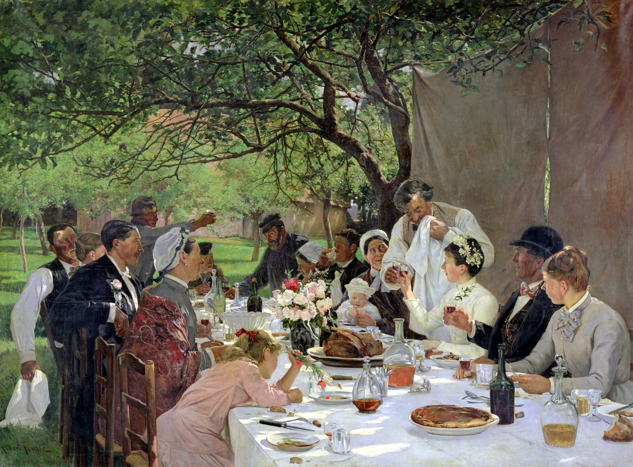 A refeição do casamento em Yport, 1886 de Albert Auguste Fourie