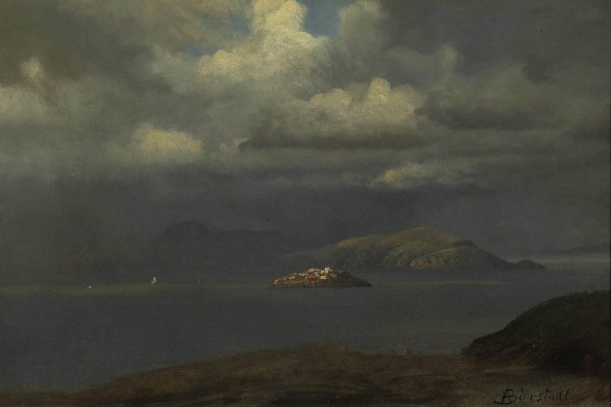 Alcatraz, são francisco, baía de Albert Bierstadt