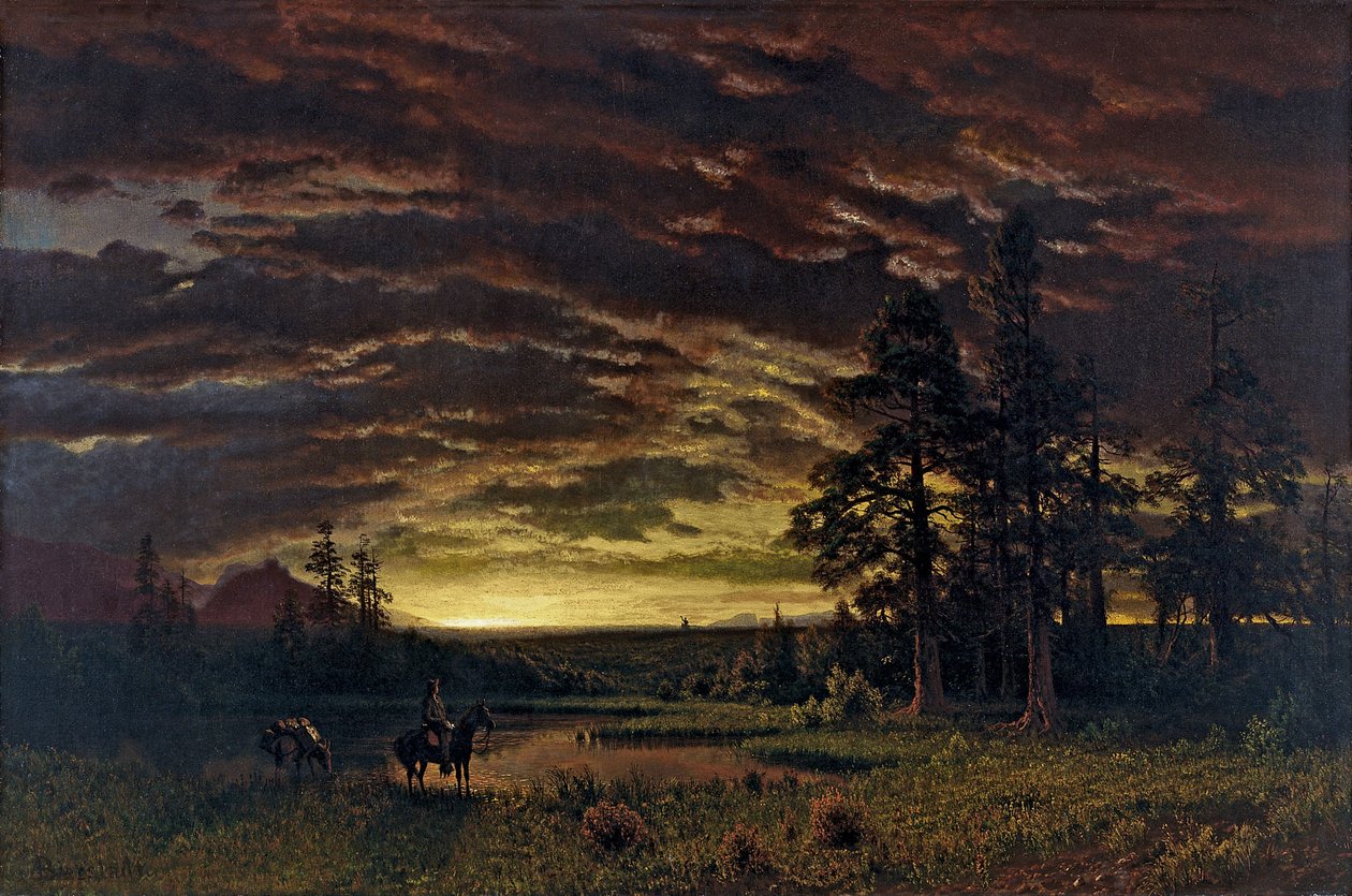 Noite na pradaria de Albert Bierstadt