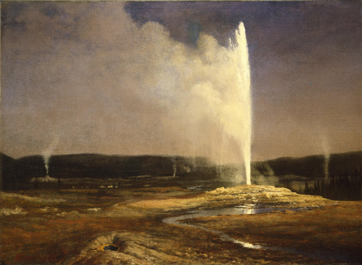 Gêiseres em Yellowstone de Albert Bierstadt