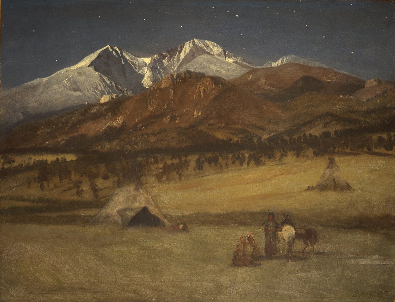 Acampamento indiano - noite de Albert Bierstadt