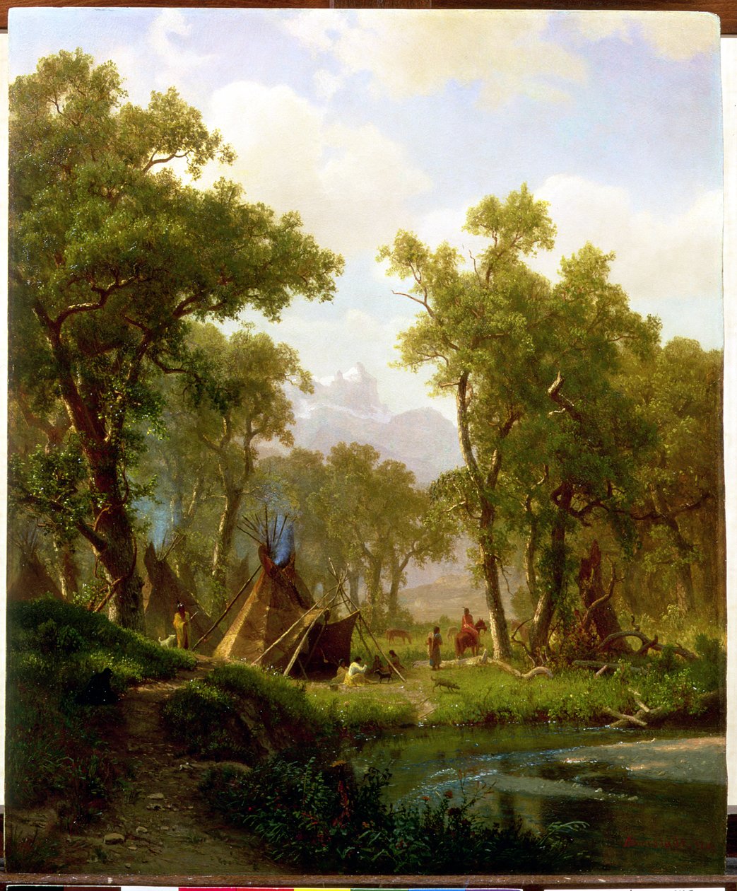 Acampamento indiano, vila de Shoshone, 1860 de Albert Bierstadt