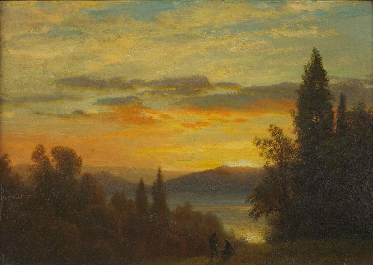 No rio Hudson, perto de Irvington de Albert Bierstadt