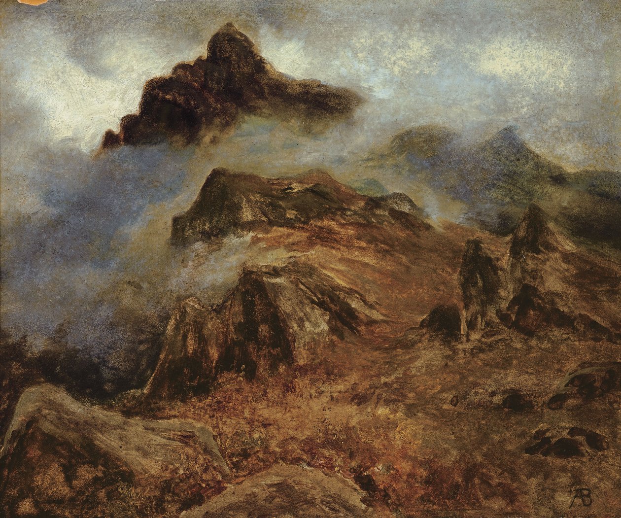 Estudo das Montanhas Rochosas de Albert Bierstadt