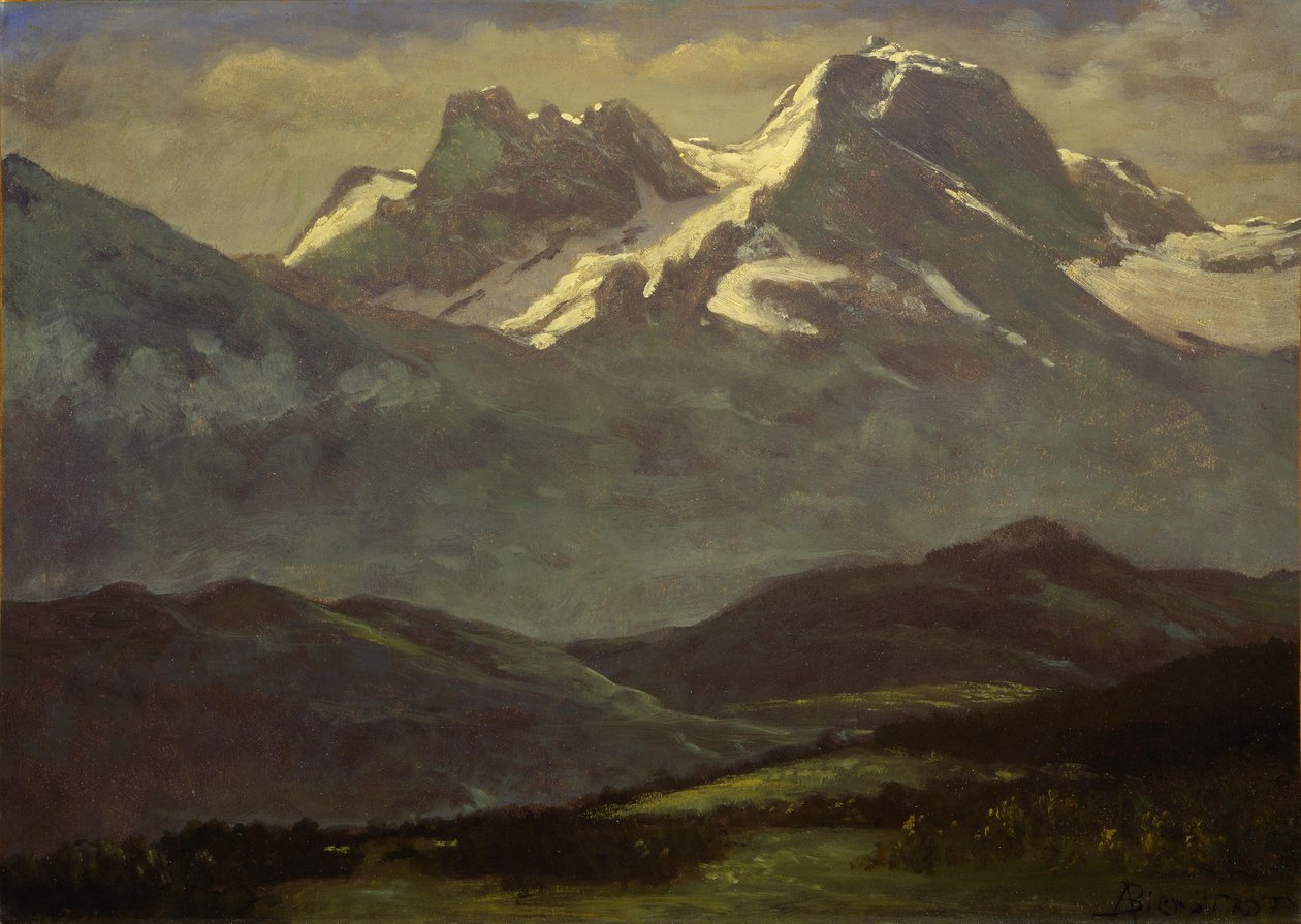Neve de verão nos picos ou montanhas cobertas de neve de Albert Bierstadt