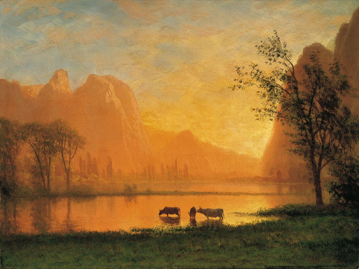 Pôr do sol em Yosemite de Albert Bierstadt