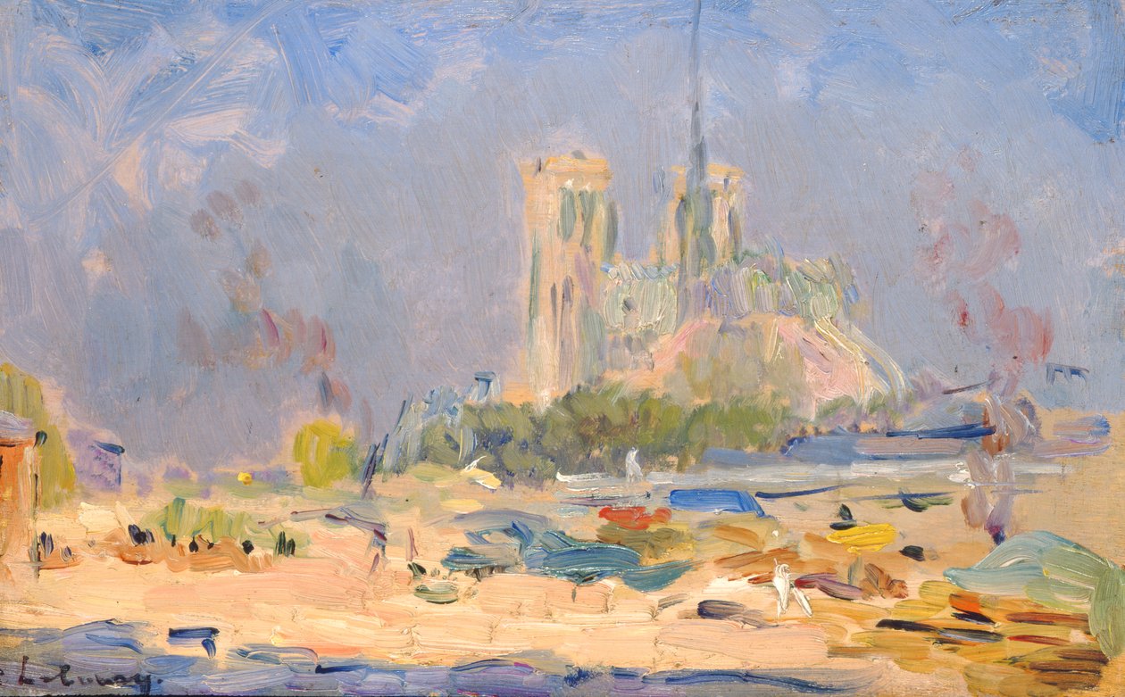 Quai de la Tournelle e Nossa Senhora de Paris, 1884 de Albert Charles Lebourg