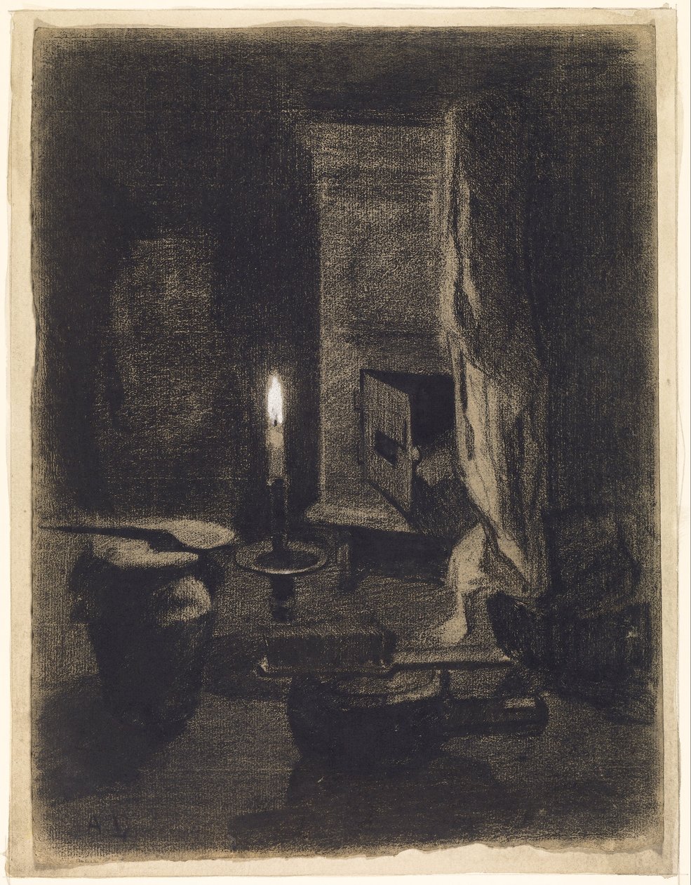 Ainda vida com vela de Albert Charles Lebourg