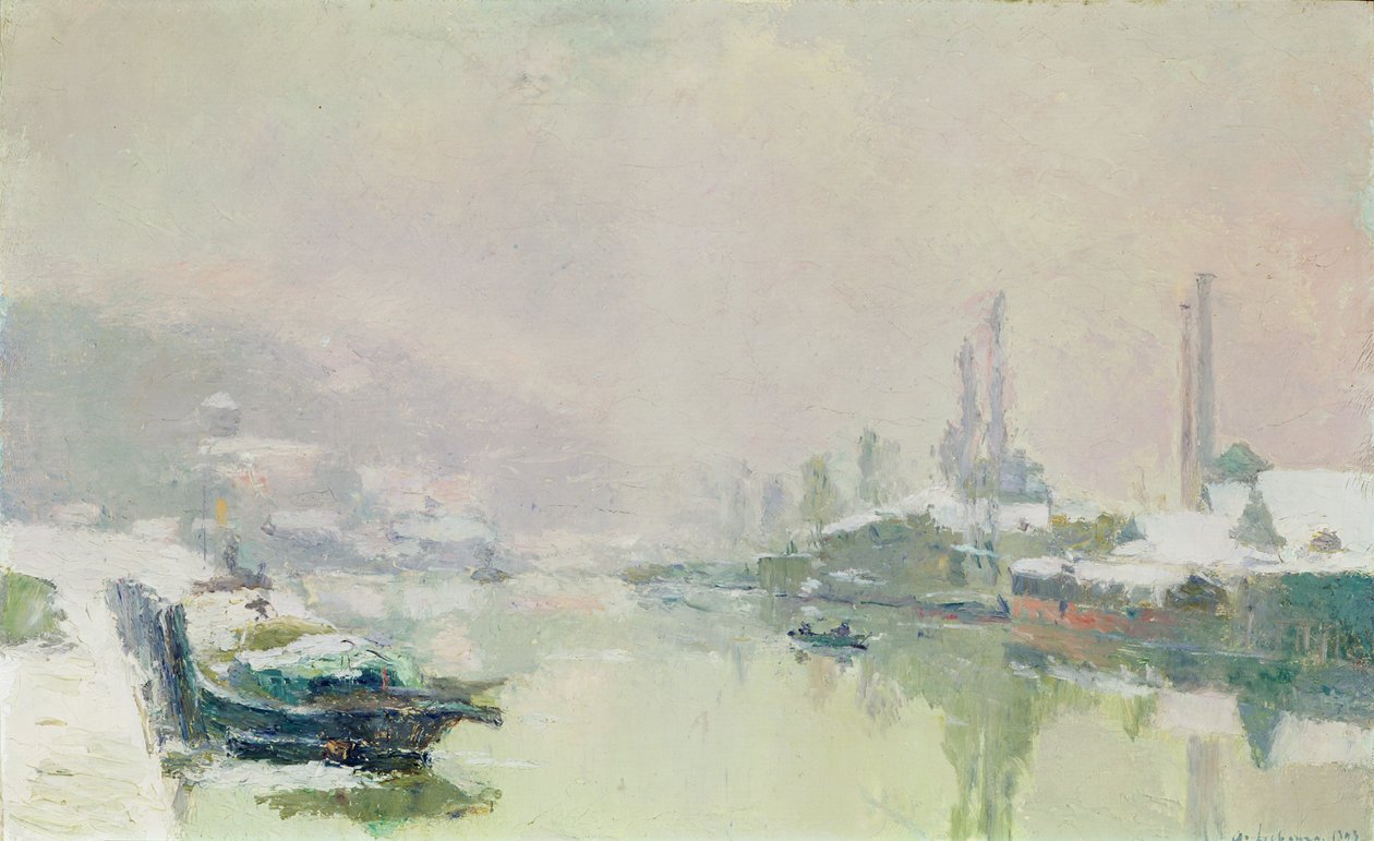 A Ile Lacroix sob Snow, 1893 de Albert Charles Lebourg
