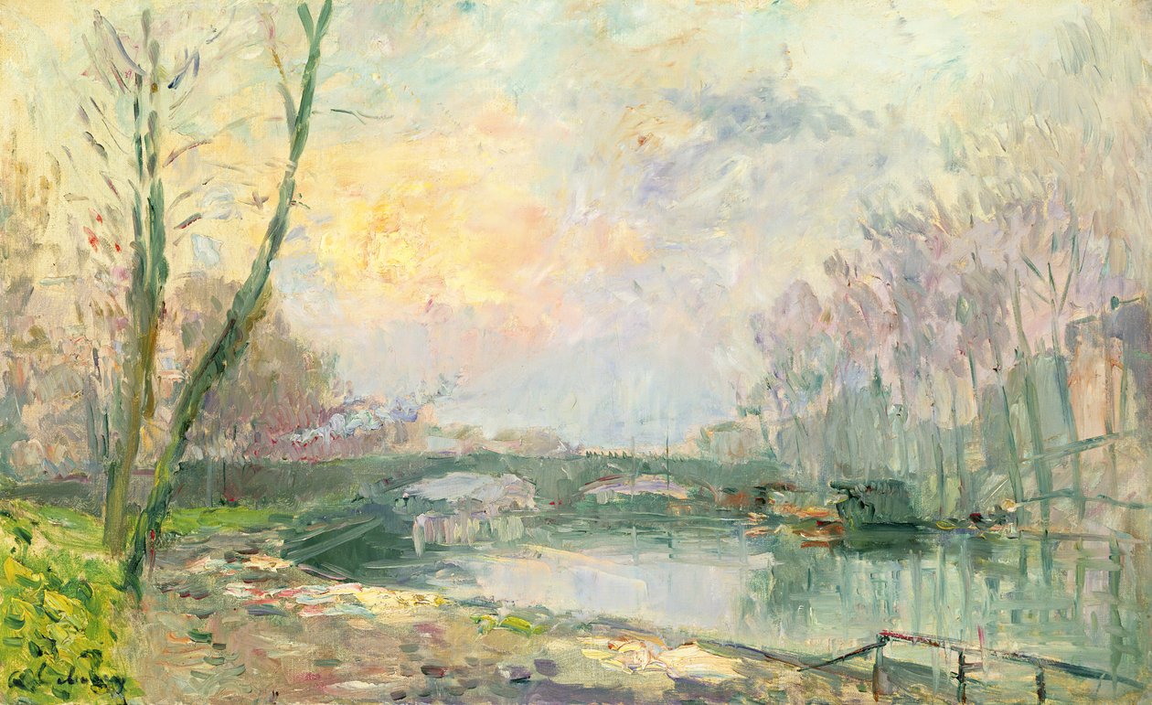 Vista, de, a, sena, paris de Albert Charles Lebourg