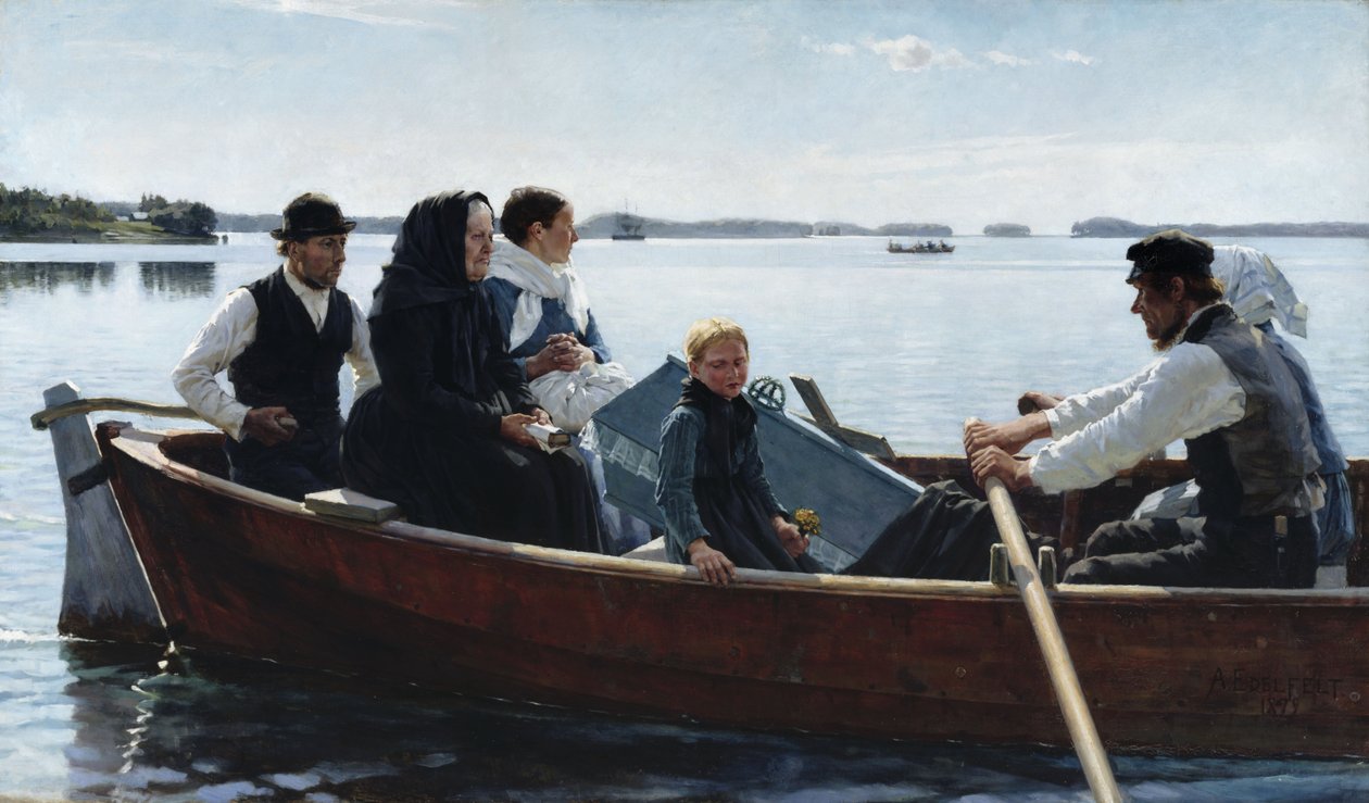 Transportando um caixão de criança de Albert Gustaf Aristides Edelfelt