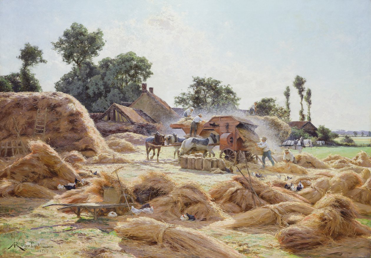 A máquina de debulhar (Loiret) 1896 de Albert Rigolot