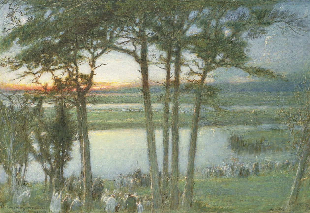 Uma procissão fúnebre indiana de Albert Goodwin