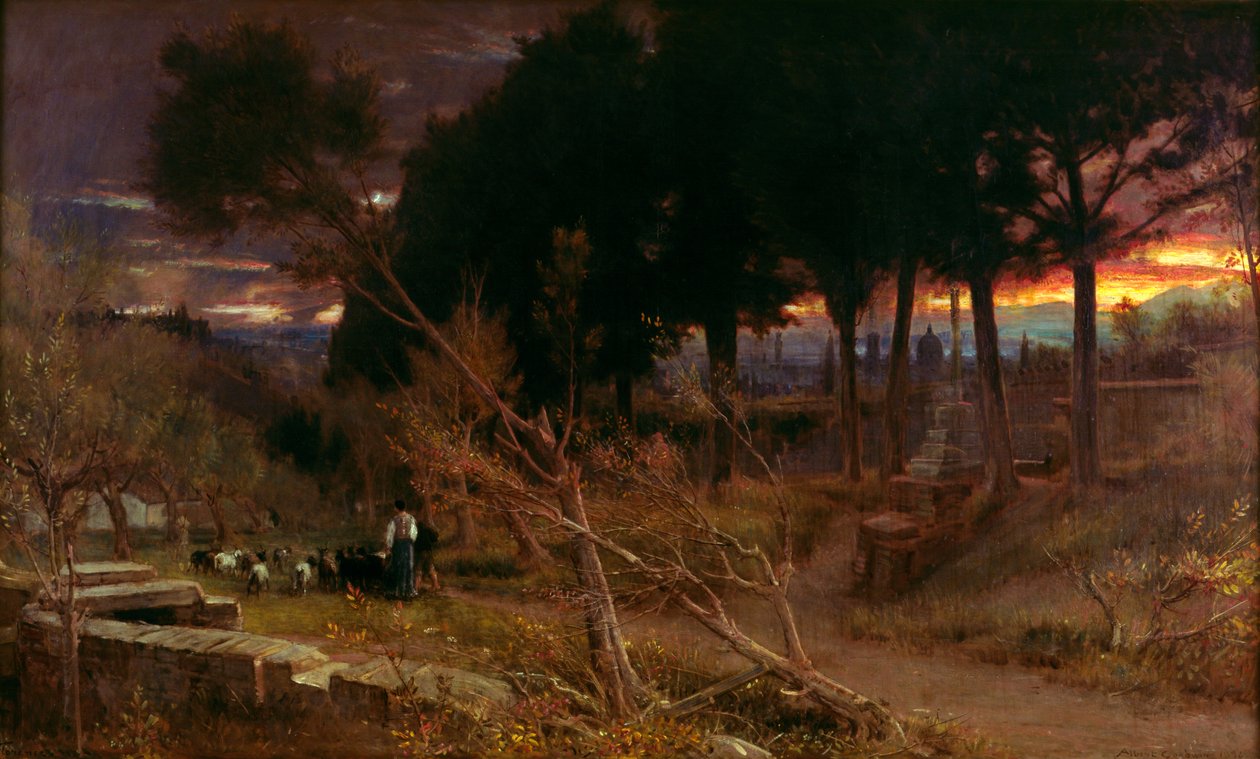 Florença, noite, 1896 de Albert Goodwin