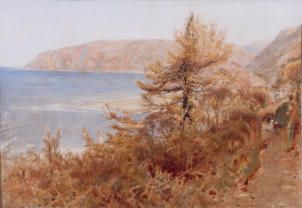Lynmouth, 1881 (tinta e wc no papel) de Albert Goodwin