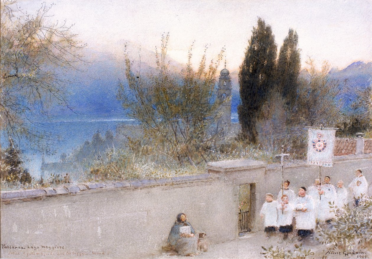Pallanza, Lago Maggiore (tinta) de Albert Goodwin