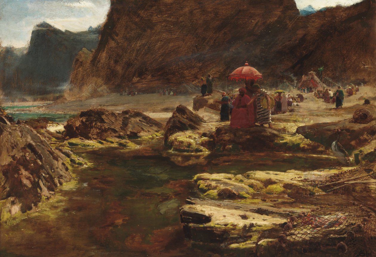 O sultão e seu acampamento no lago encantado de Albert Goodwin