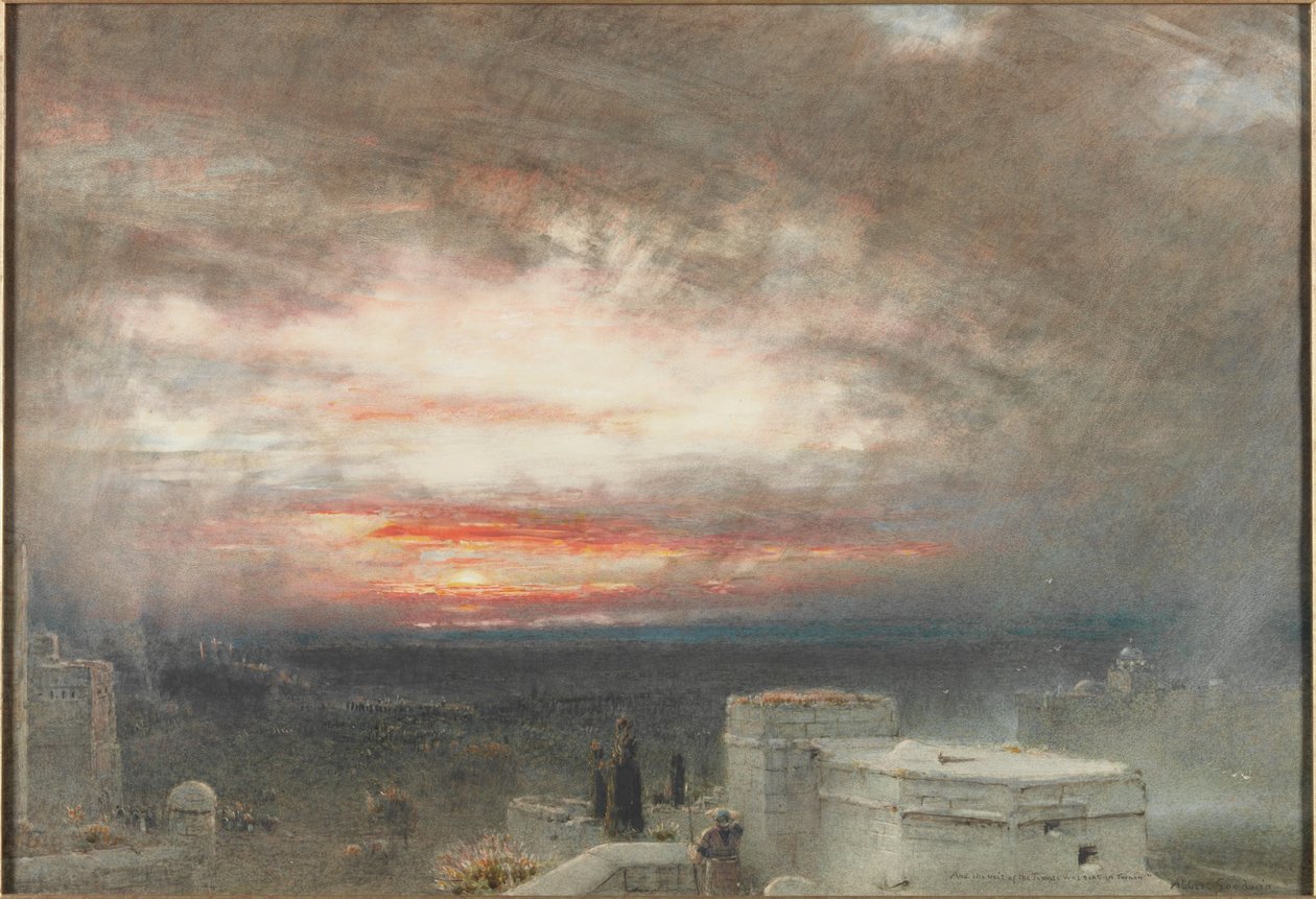 O véu do templo foi alugar em Twain (bodycolour) de Albert Goodwin