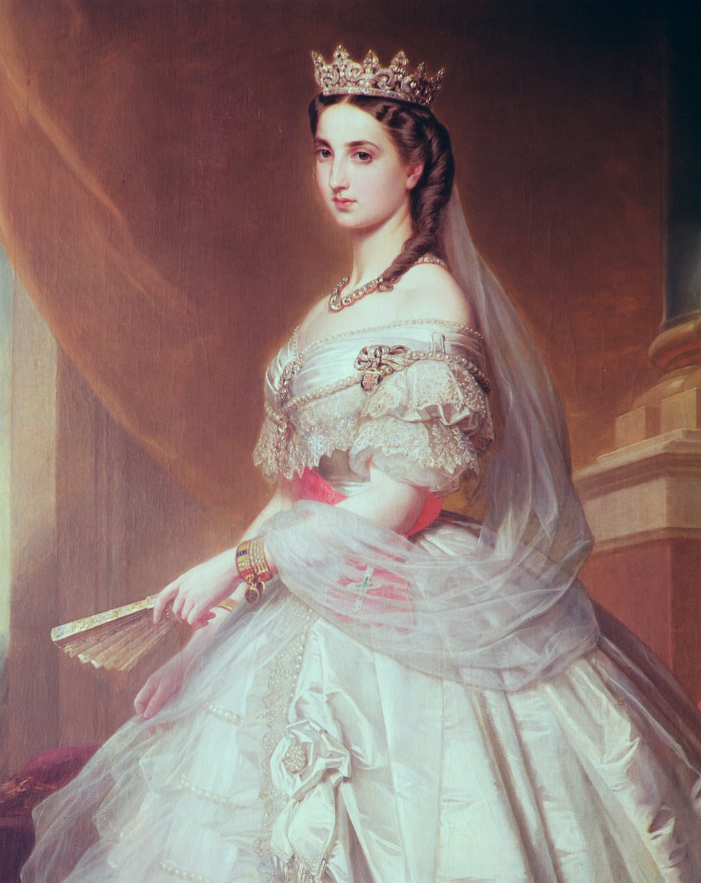 Retrato, de, charlotte, de, saxe-cobourg-gotha, (1840-1927) princesa, de, bélgica, e, imperatriz, de, méxico de Albert Graefle