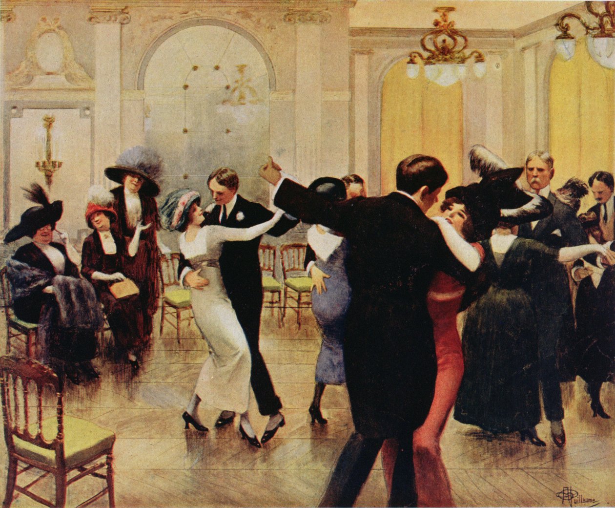 Fazendo o Tango, publicado em Femina, 1913 de Albert Guillaume
