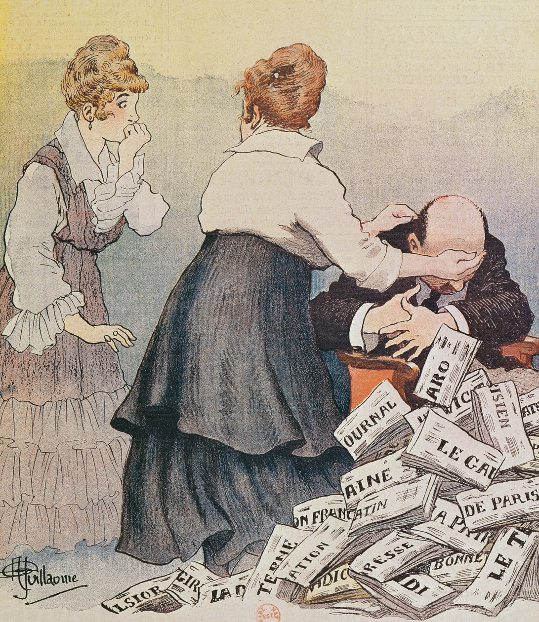 Os riscos do civil, de &39;Le Rire&39;, 15 de abril de 1916 de Albert Guillaume