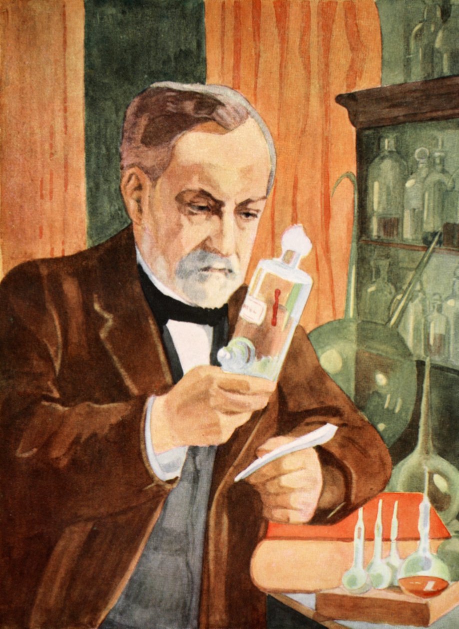 Pasteur em seu Laboratório, por Boris Mestchersky (n.1957), Ilustração de &39;História da Nação Francesa&39;, Ciências, Volumes I e II, por Gabriel Hanotaux (1853-1944), 1924 de Albert Gustaf Aristides Edelfelt