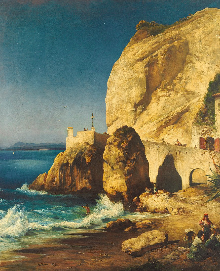 Pedaço nas margens de Capri com as pessoas de Albert Hertel