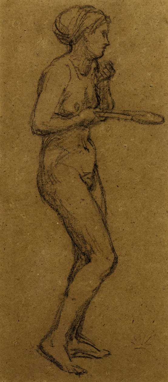 Estudo para peteca, c.1870 (giz no papel) de Albert Joseph Moore