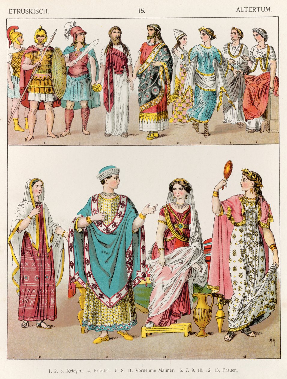 Vestido Etrusco, de &39;Trachten der Voelker&39;, 1864 de Albert Kretschmer