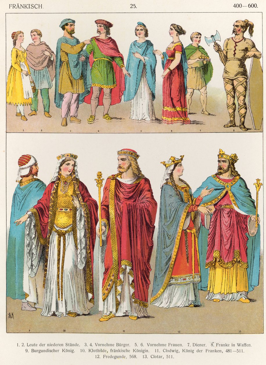 Vestido Franco, de &39;Trachten der Voelker&39;, 1864 de Albert Kretschmer