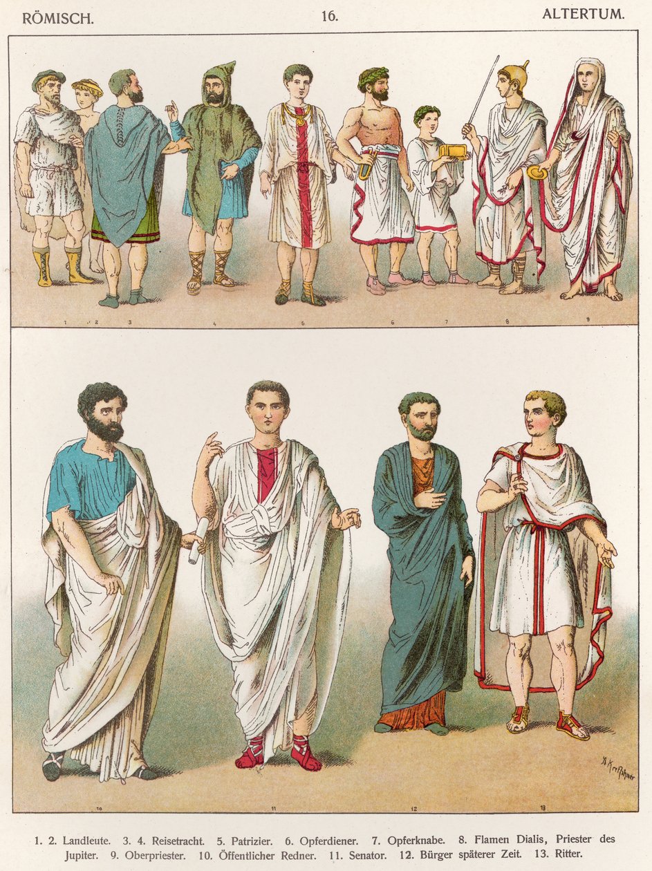 Vestido Romano, de &39;Trachten der Voelker&39;, 1864 de Albert Kretschmer