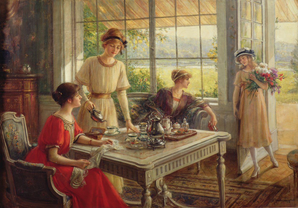 Mulheres tomando chá de Albert Lynch