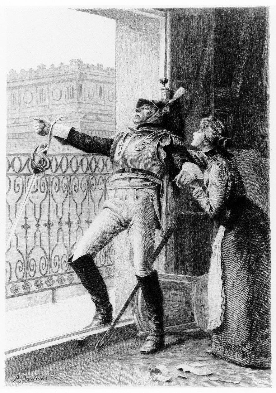 Ilustração de &39;O cerco de Berlim&39;, conto de &39;Contes du Lundi&39;, de Alphonse Daudet de Albert Pierre Dawant