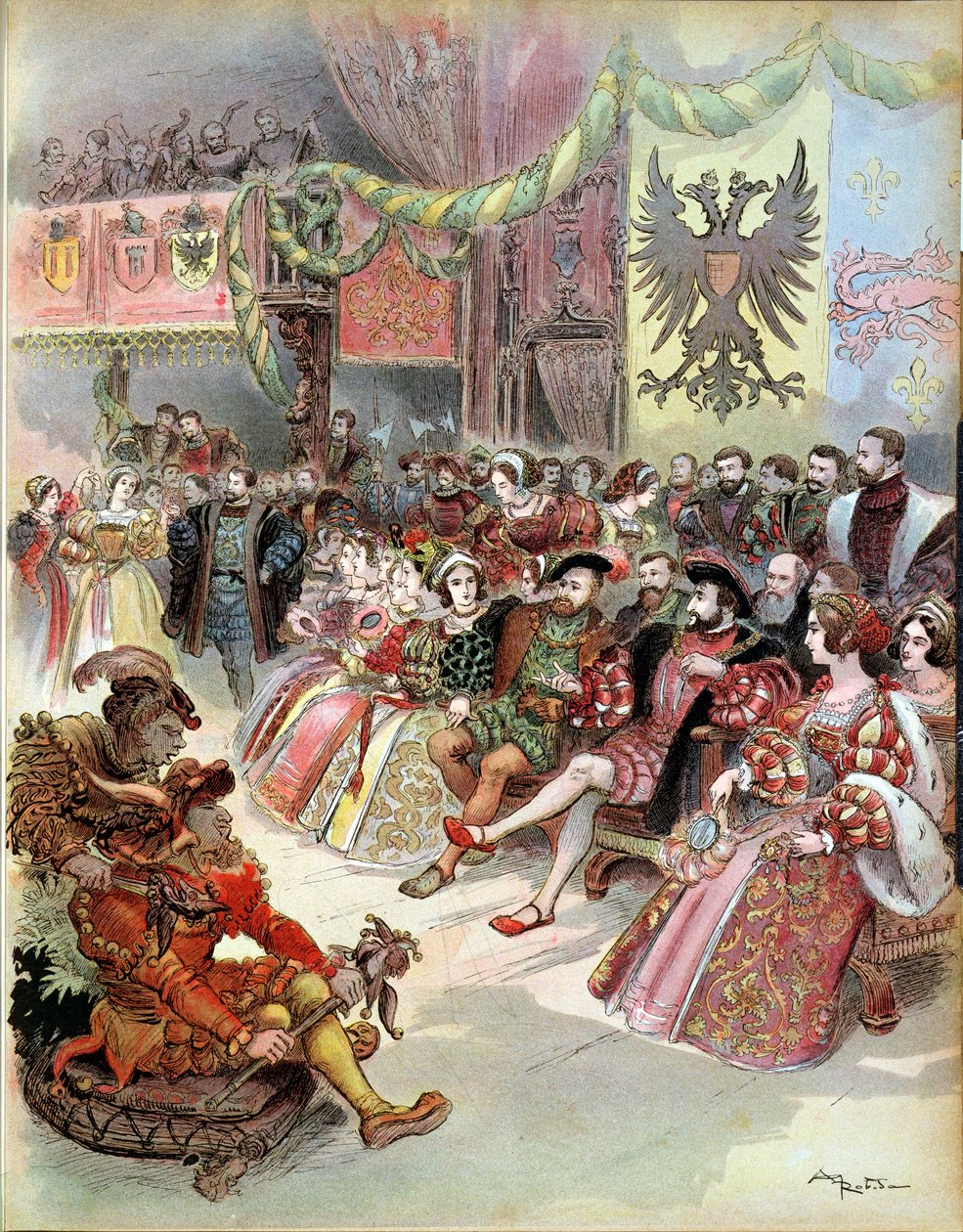 Bola no Tribunal de Francisco I (1494-1547) 1909 de Albert Robida