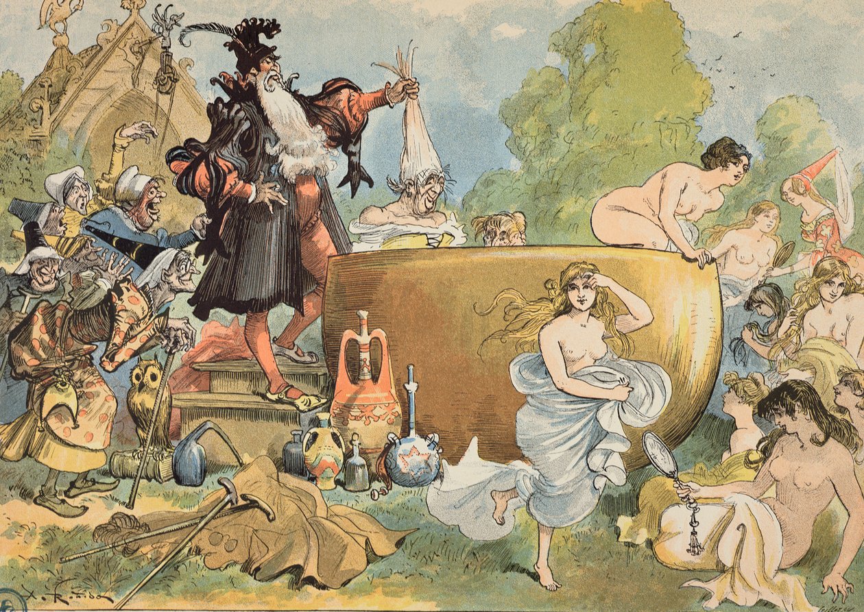 "O Fut disse a Pantagruel que ele estava reconstruindo o antigo", 1902 de Albert Robida