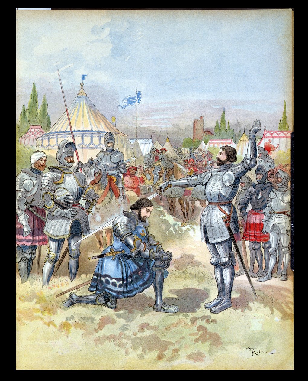 Pierre du Terrail (1476-1524) Cavaleiro Cavaleiro Cavaleiro Francis I (1494-1547) 1909 de Albert Robida