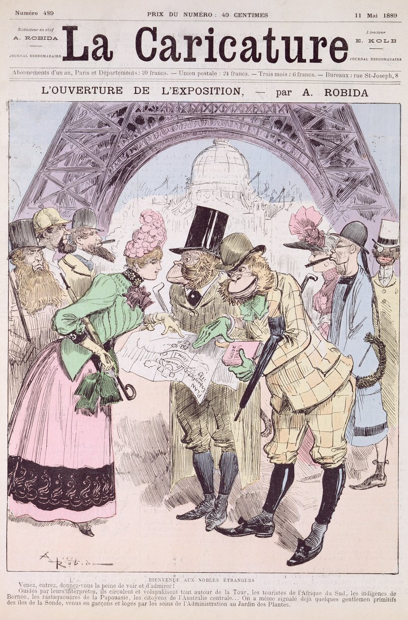 A Abertura da Exposição Universal de 1889, de &39;La Caricature&39;, 11 de maio de 1889 de Albert Robida