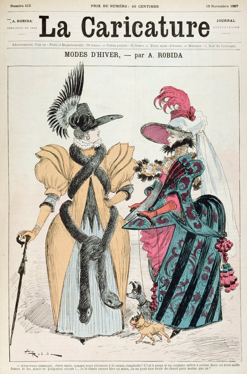 Moda de Inverno, de &39;La Caricature&39;, 1887 de Albert Robida
