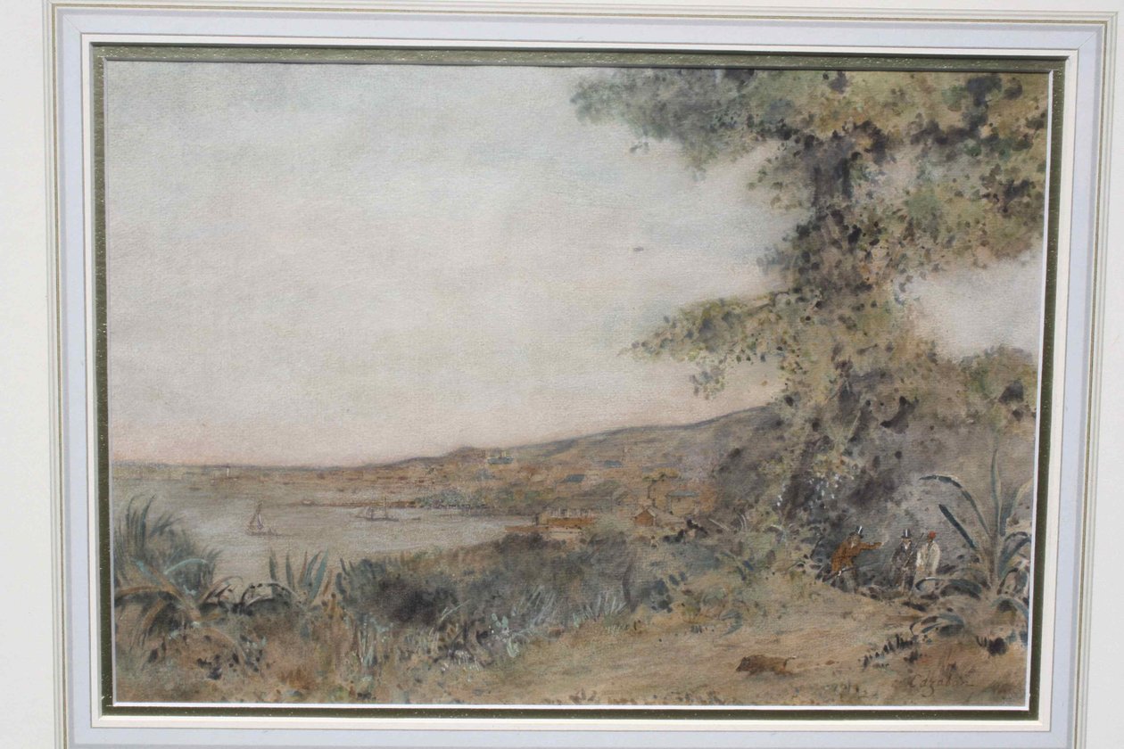 Vista de Porto de Espanha Pintura de Cazabon de Albert Sydney