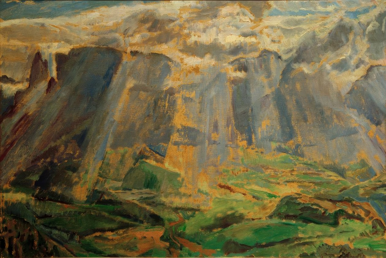Paisagem alpina no sul do Tirol de Albert Weisgerber