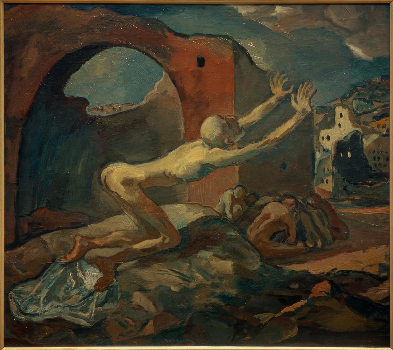 Lamentando Jeremias nas ruínas de Albert Weisgerber